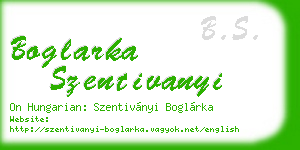 boglarka szentivanyi business card