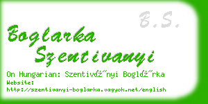 boglarka szentivanyi business card